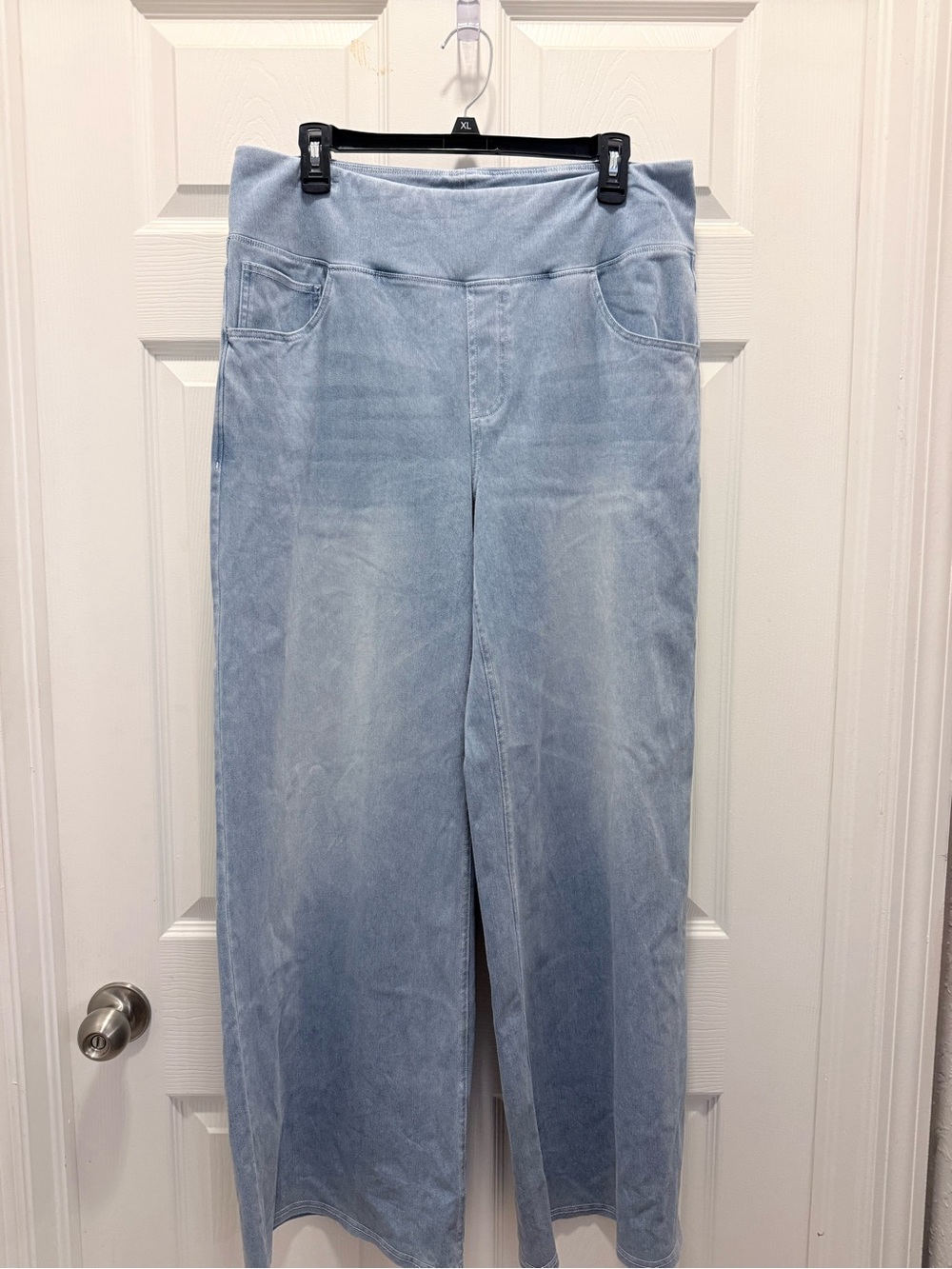 HALARA Light Blue Wide-Leg Jeans with Stretch Waistband